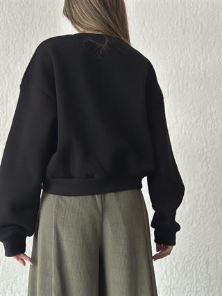 NYC Nakışlı Sweatshirt - Siyah