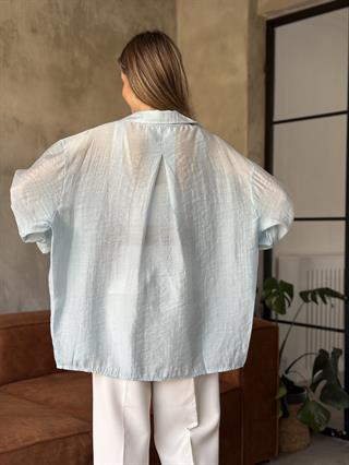Oli Oversize Tencel Gömlek - Bebe Mavi