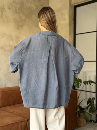 Oli Oversize Tencel Gömlek - İndigo