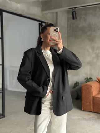 Oversize Blazer Ceket - Antrasit