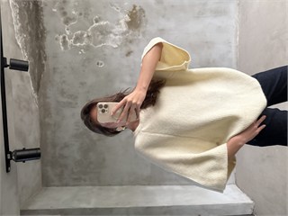 Oversize Fakir Kol Örme Kazak - Krem