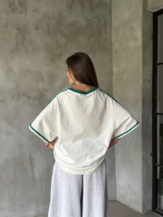 Oversize Jeep Baskılı Kolej Tshirt