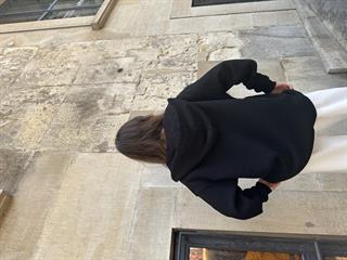 Oversize Kapüşonlu Hırka - Siyah