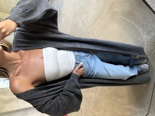 Oversize Maxi Boy Triko Hırka - Antrasit