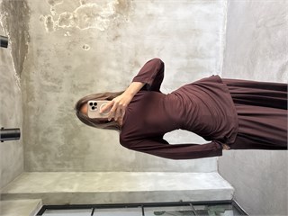Oversize Şalvar Bağlamalı İkili Takım - Kahverengi