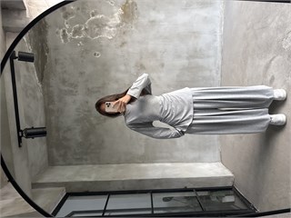 Oversize Şalvar Bağlamalı İkili Takım - Gri