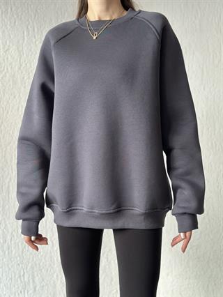 Oversize Uzun Sweatshirt - Antrasit