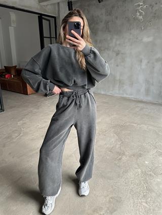 Oversize Yıkamalı İkili Eşofman Takımı 