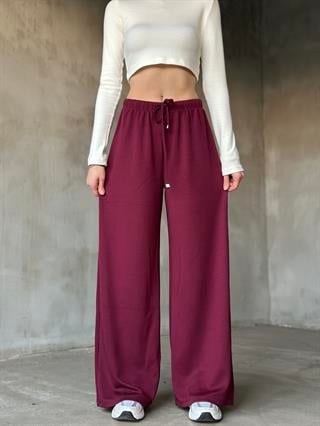  Modal Dökümlü Pantolon - Mürdüm