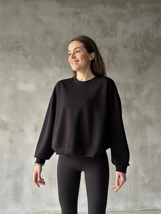 Oysh Modal Oversize Sweatshirt - Siyah