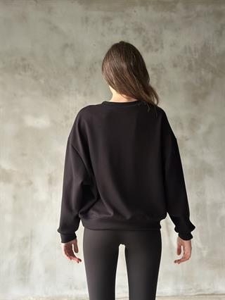 Oysh Modal Oversize Sweatshirt - Siyah