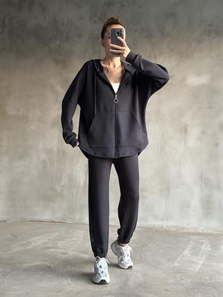  Uzun Hırkalı Jogger Takım - Antrasit