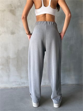 Paça Detay Barrel Modal Pantolon - Gri