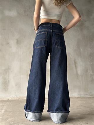 Paça Katlamalı Baggy Jean