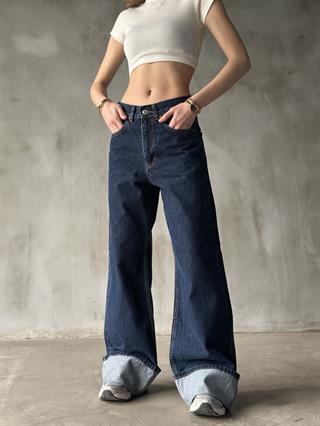 Paça Katlamalı Baggy Jean