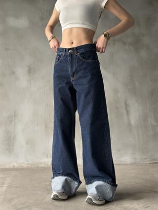 Paça Katlamalı Baggy Jean