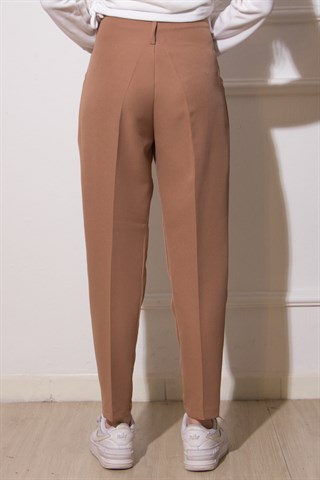 Paça Pensli Kumaş Pantolon - Camel