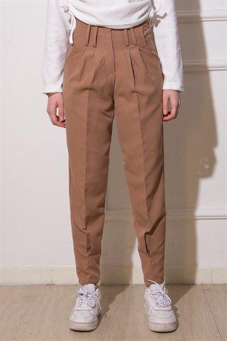 Paça Pensli Kumaş Pantolon - Camel