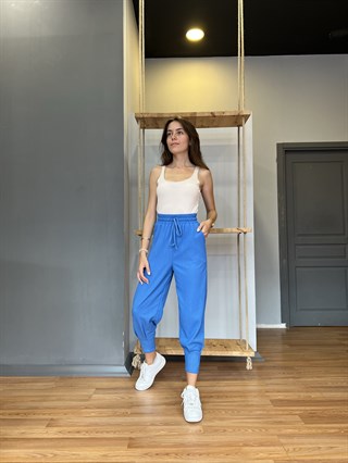 Paça Pensli Pantolon- Saks