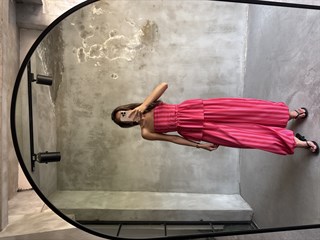 Pembe Çizgili Bluz Pantolon Takım 