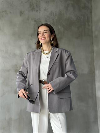Perry Gri Oversize Blazer Ceket