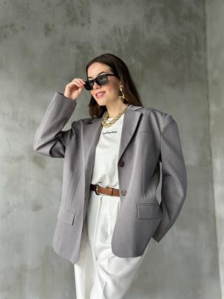 Perry Gri Oversize Blazer Ceket