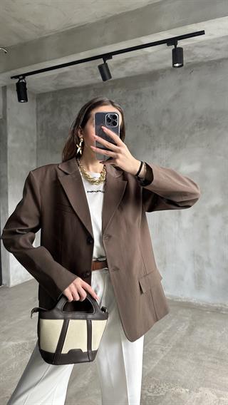 Perry Kahverengi Oversize Blazer Ceket