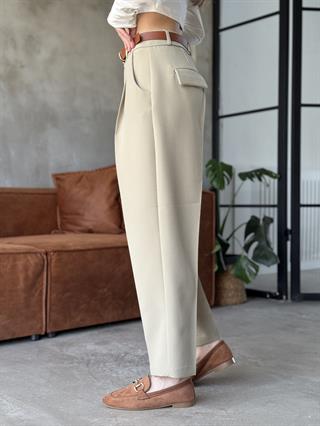 Perry Premium Kemerli Havuç Pantolon - Yeşil