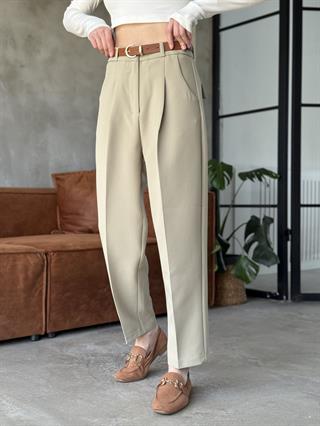 Perry Premium Kemerli Havuç Pantolon - Yeşil