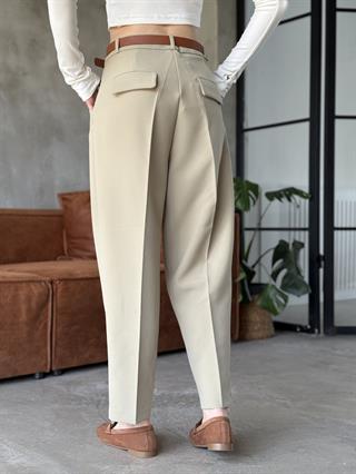 Perry Premium Kemerli Havuç Pantolon - Yeşil