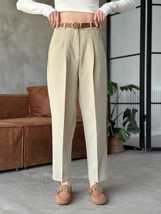Perry Premium Kemerli Havuç Pantolon - Yeşil