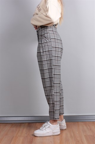 Pileli Şalvar Model Dokuma Pantolon - Karışık