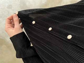 Piliseli Pantolon - Gömlek Takım - Siyah