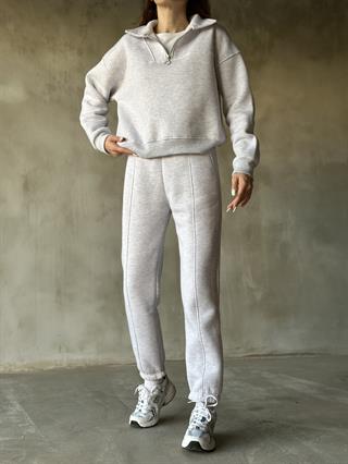 Polo Yaka Jogger Eşofman Takmı - Gri