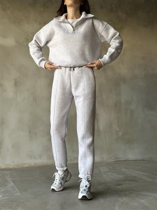Polo Yaka Jogger Eşofman Takmı - Gri