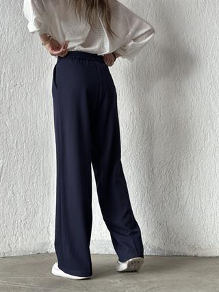Premium Bel Lastikli Palazzo - Lacivert