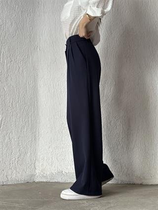 Premium Bel Lastikli Palazzo - Lacivert