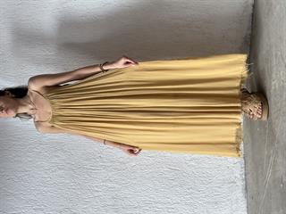 Premium Bohem Elbise - Hardal