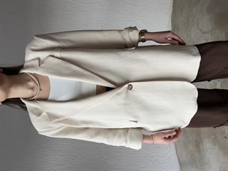 Premium Oversize Keten Ceket - Bej