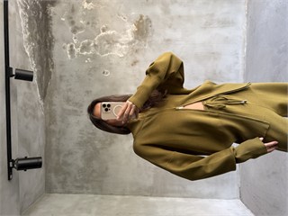Premium Pamuklu Çift Fermuarlı Takım - Yağ Yeşili