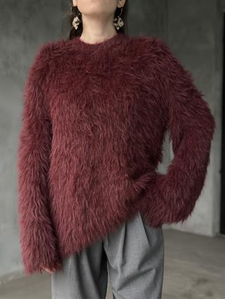 Premium Yumoş Sakallı Kazak - Bordo