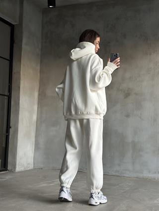 Rope Unisex Oversize Takım - Beyaz