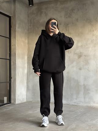 Rope Unisex Oversize Takım - Siyah