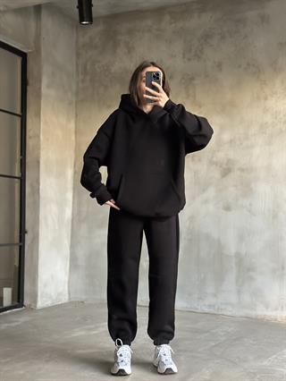 Rope Unisex Oversize Takım - Siyah