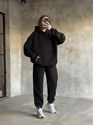 Rope Unisex Oversize Takım - Siyah