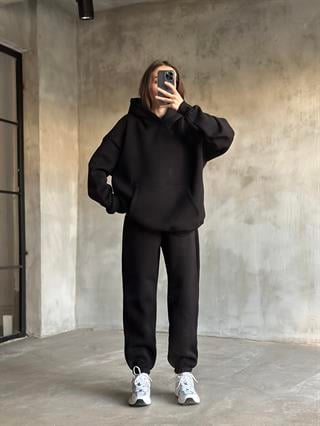 Rope Unisex Oversize Takım - Siyah