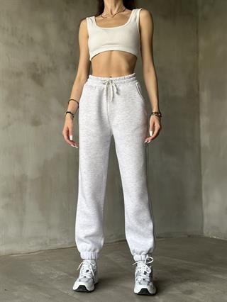 Şardonlu Jogger Eşofman Altı - Gri