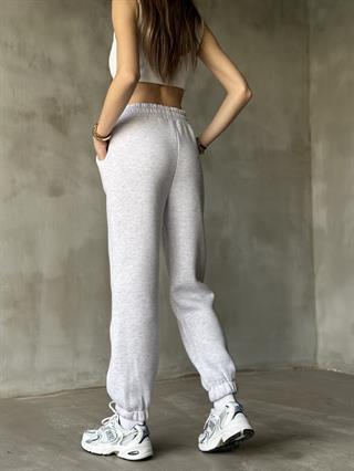 Şardonlu Jogger Eşofman Altı - Gri