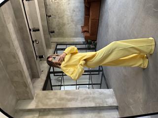 Sarı Basic Oversize Triko Takım
