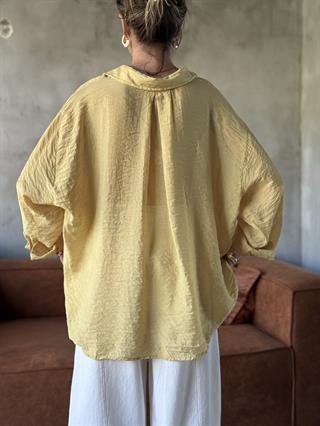 Sarı Oversize Şifon Gömlek